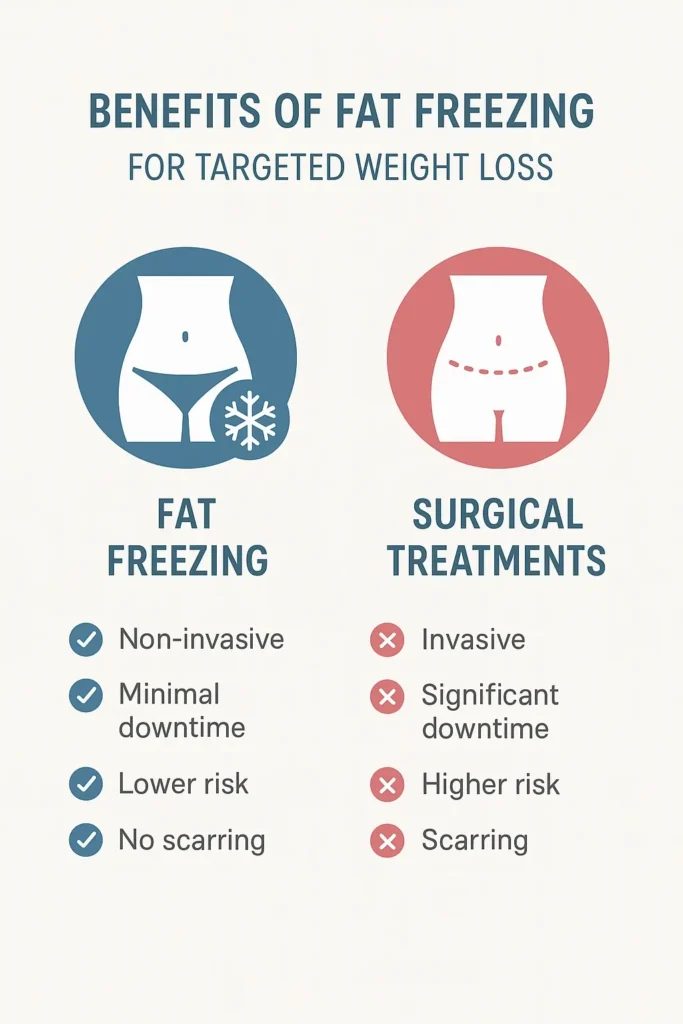 graphic showing the benefits of fat freezing Prestwich
