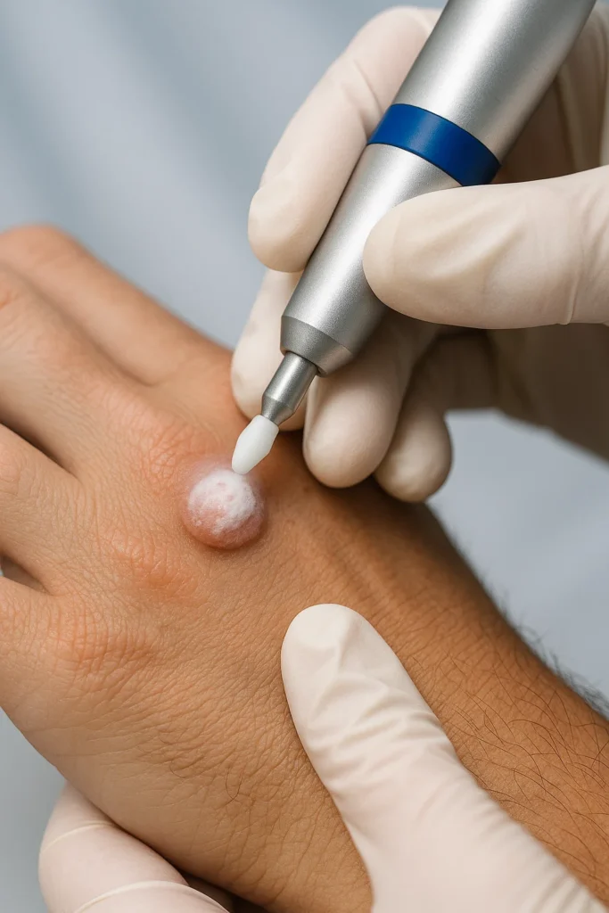 example of wart removal Prestwich using cryopen