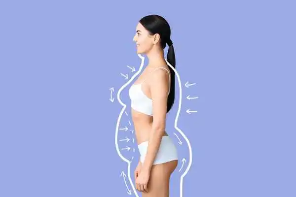 image of woman experiencing fat reduction treatment Prestwich