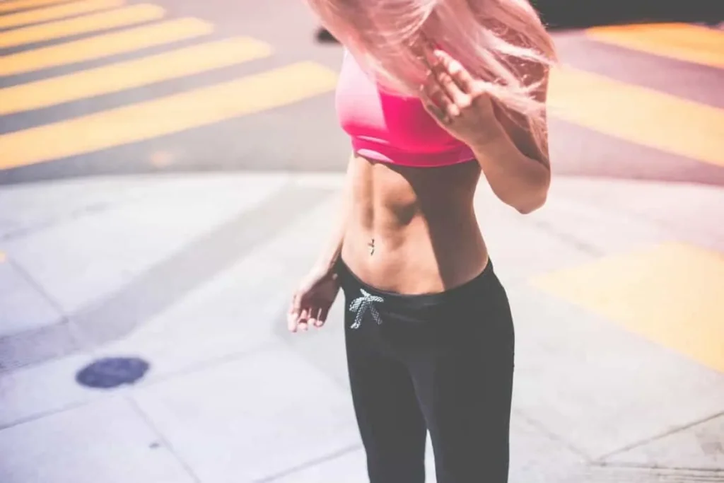 Woman with toned stomach after LA-EMS Body Sculpting Treatment Prestwich